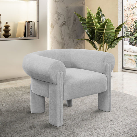 Sillón decorativo tapizado de tela Stefano