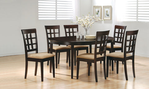 Mesa de comedor Gabriel ovalada de 60 pulgadas con tablero de extensión, color capuchino