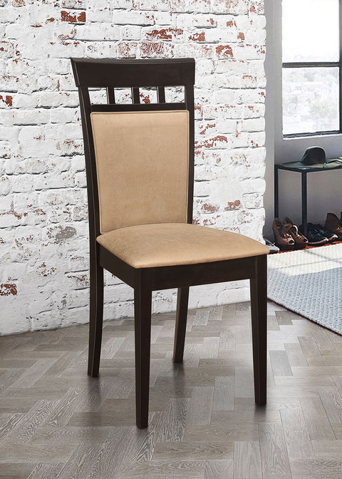 Silla auxiliar de comedor Gabriel con respaldo cerrado, color capuchino (juego de 2)