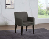Silla de comedor Catherine con brazos y tapizada en gris (juego de 2)
