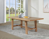 Mesa de comedor Middleton de 76 pulgadas con extensión y hoja extraíble, marrón natural