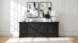 Aparador buffet Florence de 4 puertas, negro envejecido