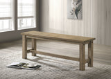 Banco de comedor Cardova de madera maciza de 51 pulgadas, roble Vineyard