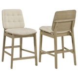 Silla de mostrador tapizada Redbridge en color crema y roble natural (juego de 2)
