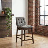 Silla de mostrador tapizada Redbridge gris y nogal (juego de 2)