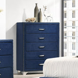 Cómoda para dormitorio Melody de 5 cajones en azul Pacífico
