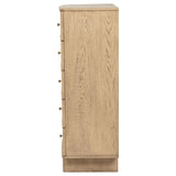 Kailani 5-drawer Bedroom Chest of Drawers Beige Oak