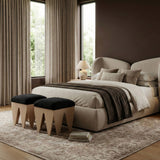 Altair Velour Fur Fabric Upholstered Bench