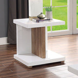 Moa End Table - White/Natural Tone
