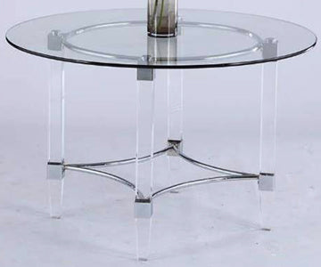 Contemporary Round Glass Top Dining Table 4038-DT