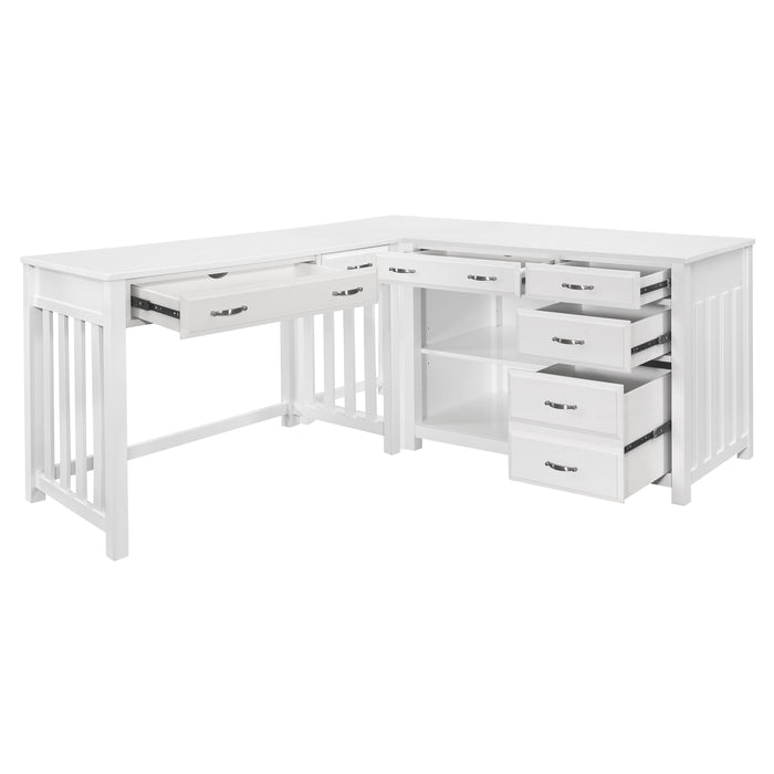Blanche 3pc Corner Desk (Desk+Corner+Credenza)