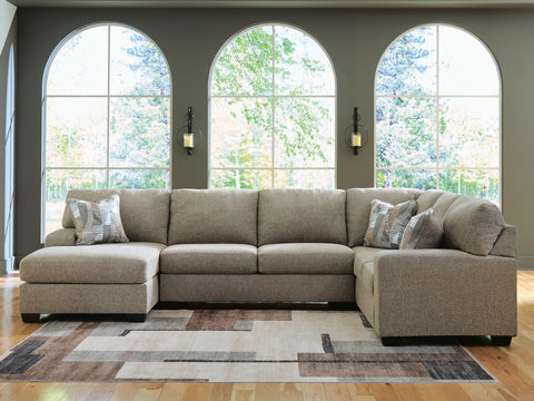 Seccional con Chaise y Sofá Cama de 3 Piezas Newellen