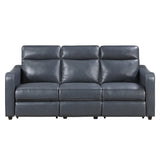 Equinox Power Double Reclining Sofa with Curved Track Arms (8368NVY)