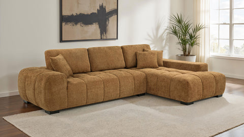 Sofá chaise seccional tapizado Octavia Ámbar