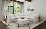 Puf tapizado Hobson Square color marfil