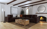 Silla tapizada sin brazos Lakeview color chocolate oscuro