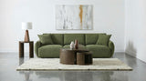 Sofá modular Elysia de salón tapizado en tela verde