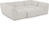Miramar 109" Linen Textured Fabric Upholstered 6pc. Modular Sectional