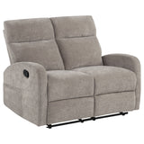 Sofá de dos plazas reclinable manualmente Hamilton de chenilla, color arena