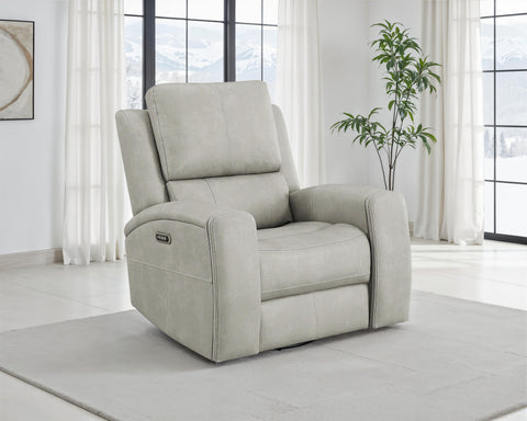 Sillón reclinable mecedora giratorio de triple potencia Brickston gris