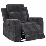 Kennett Chenille Upholstered Power Recliner Chair Dark Grey
