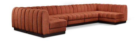 Seccional modular tapizado de chenilla Quinn de 165" de 7 piezas