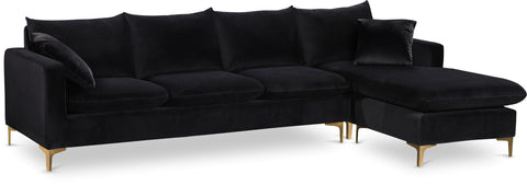 Seccional tapizado reversible de terciopelo Naomi de 110"