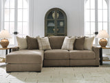 Sofá seccional Camellia-Court de 3 piezas con chaise longue