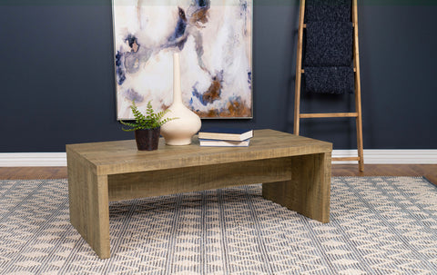 Mesa de centro rectangular de madera manufacturada Lynette Mango