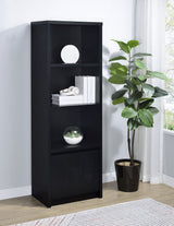 Torre multimedia Winfield de 3 estantes, mueble auxiliar negro