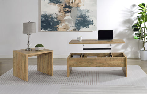 Mesa auxiliar de madera de ingeniería Canoga Mango