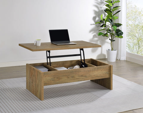 Mesa de centro de madera de ingeniería con elevación Canoga Mango