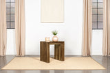 Odilia Mesa auxiliar rectangular de madera maciza color rojizo