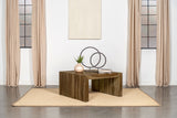 Mesa de centro Odilia cuadrada de madera maciza color auburn