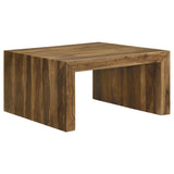 Mesa de centro Odilia cuadrada de madera maciza color auburn