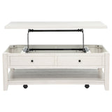 Payne 48-inch Mobile Lift Top Coffee Table Distressed White