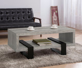 Mesa de centro de madera de ingeniería Dinard Gris Madera Flotante