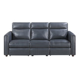 Equinox Power Double Reclining Sofa with Rounded Track Arms (8368NVY)