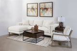 Sillón decorativo de madera tapizado en tela boucle Geneva color arena