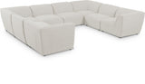 Miramar 142" Linen Textured Fabric Upholstered 8pc. Modular Sectional