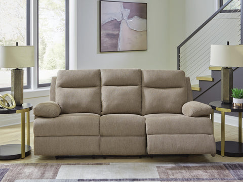 Sofá reclinable de desplazamiento lateral con mesa abatible