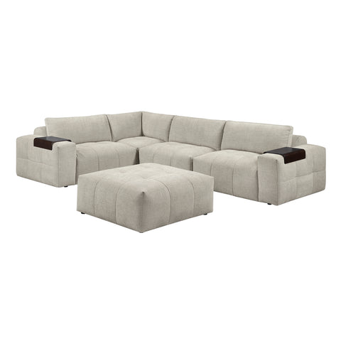 Tidal 5-Piece Modular Sectional with Ottoman (9155TP*51L1ROT)