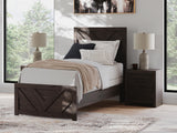 Cama doble con panel de dos secciones Prendonea