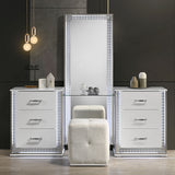 Hazeline Vanity Stool - White
