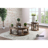 Mika Round End Table - Antique Oak