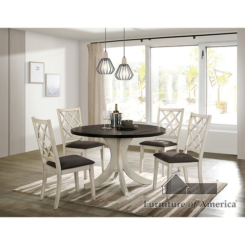 Mesa de comedor Haleigh - blanco antiguo/nogal oscuro