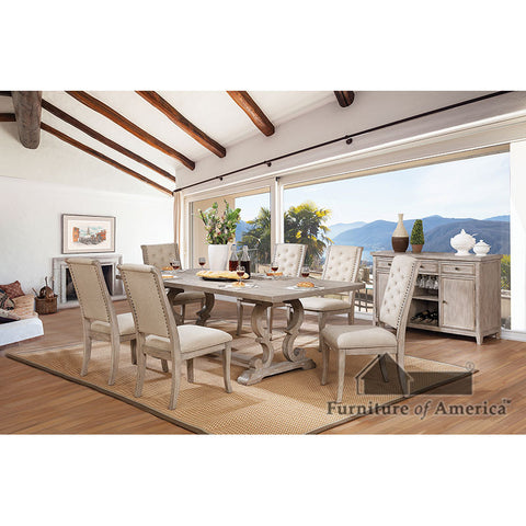 Patience Table + 6 Chairs - Rustic Natural Tone