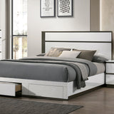 Birsfelden Bed W/ Drawers - White/Metallic Gray