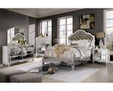 Eliora Bed + 1NS + Dresser + Mirror - Silver