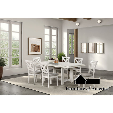 Ferrone 7 PC. Dining Table Set - Rustic White Oak